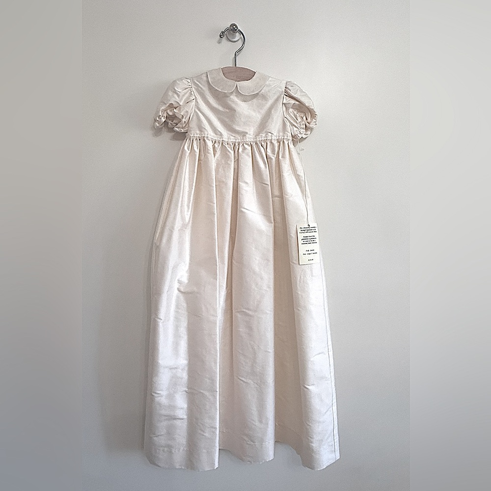 NWT Susan Flynn Barksdale Silk Christening Gown Size 6-12 M